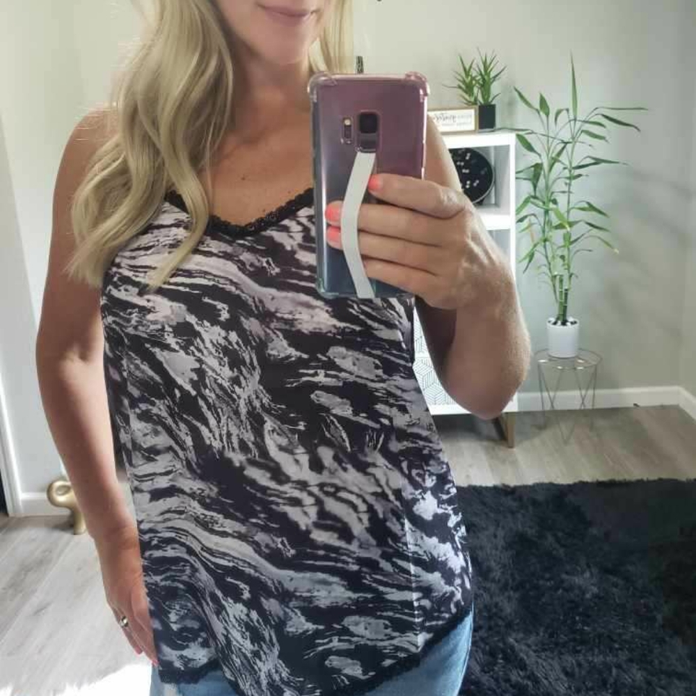 New without tags black, grey marble tank